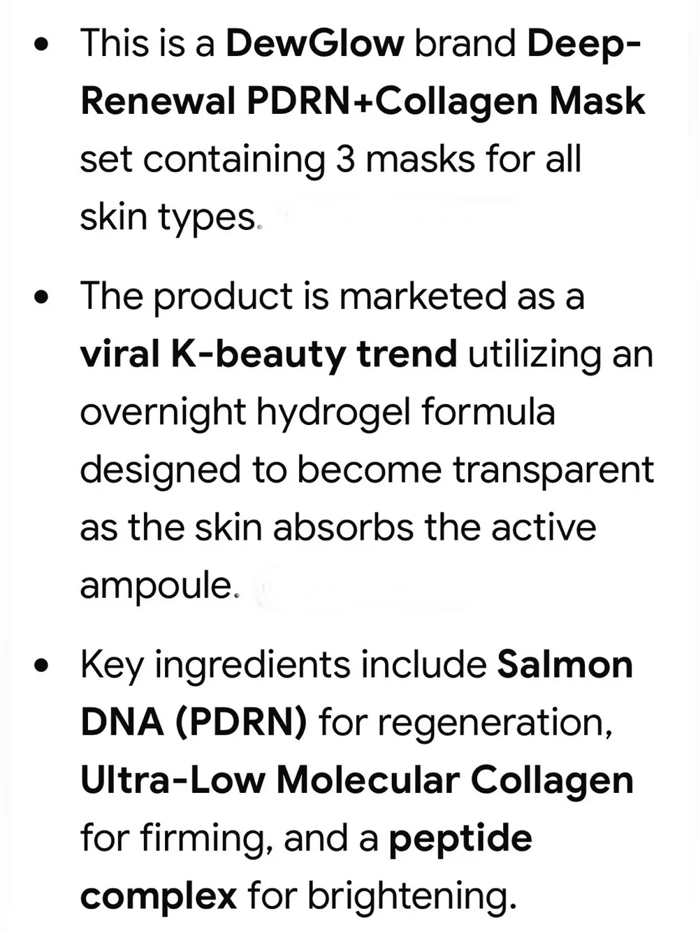 Dew Glow Deep-Renewal PDRN + Collagen Pink Hydrogel Mask (3 Pack)